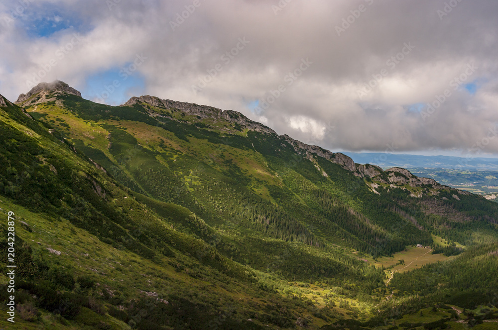 Fototapeta premium View on Giewont in the summer. Tatra Mountains. Poland.