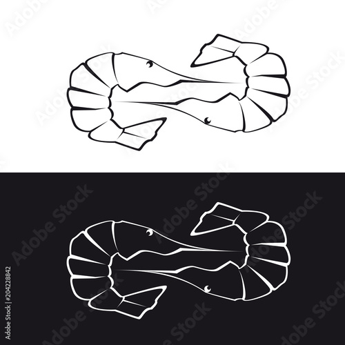 Gamberetto. Elemento di design per poster, carta menu.