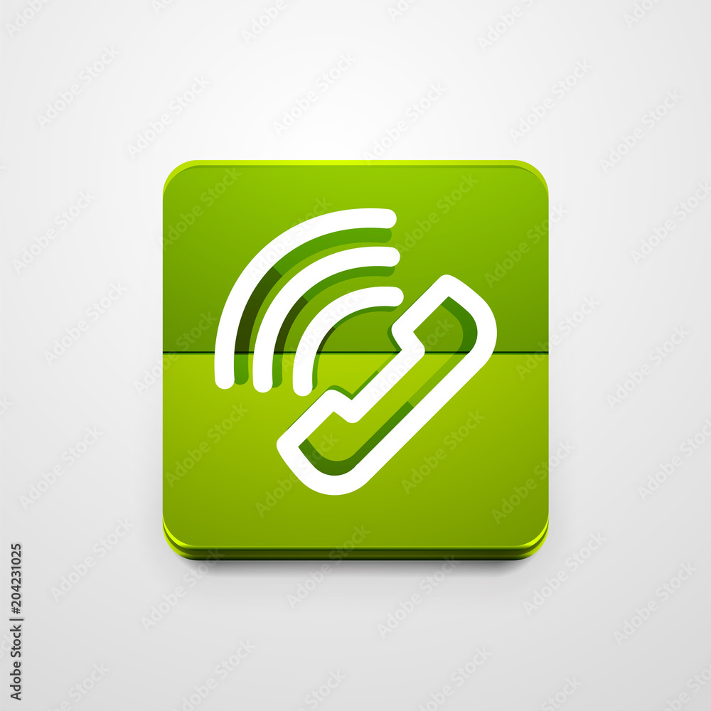 Phone button, call support idea, vector illustration Phone button, call support idea, vector illustration