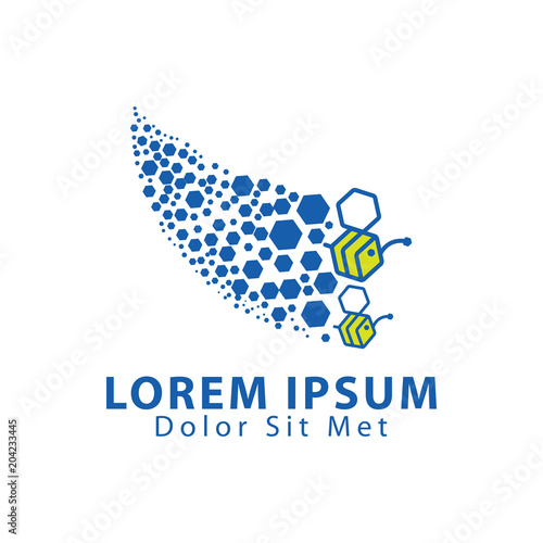 swarm bee logo vector