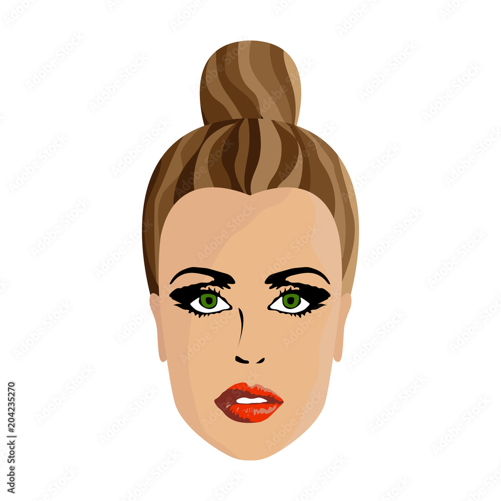 Female face on white background illustration Female face on white background illustration