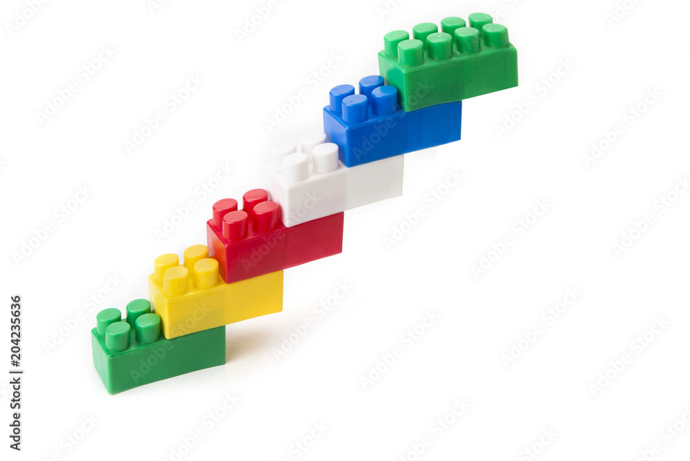 Naklejka premium Chart made from color plastic blocks. Competition creativity concept