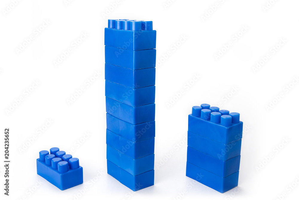 Fototapeta premium Chart made from color plastic blocks. Competition creativity concept