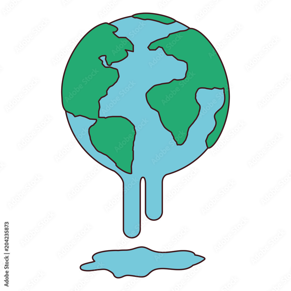 planet earth melting to global warming vector illustration design Stock ...