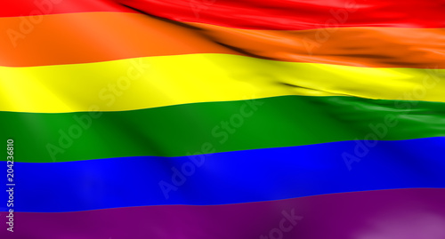 Rainbow flag background, peace or diversity concept, 3d rendering