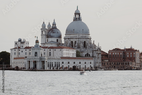 View from the lagoon of the Grand canal and The Basilica of St Mary of Health