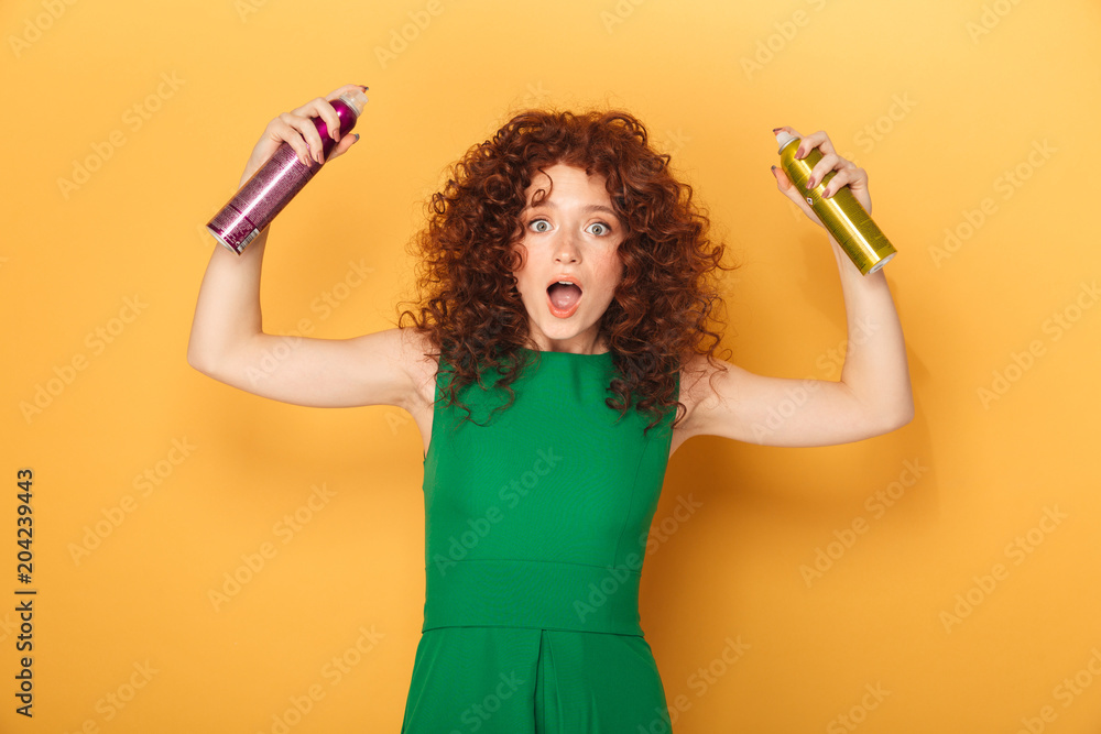 Portrait of a cheerful curly redhead woman Portrait of a cheerful curly redhead woman