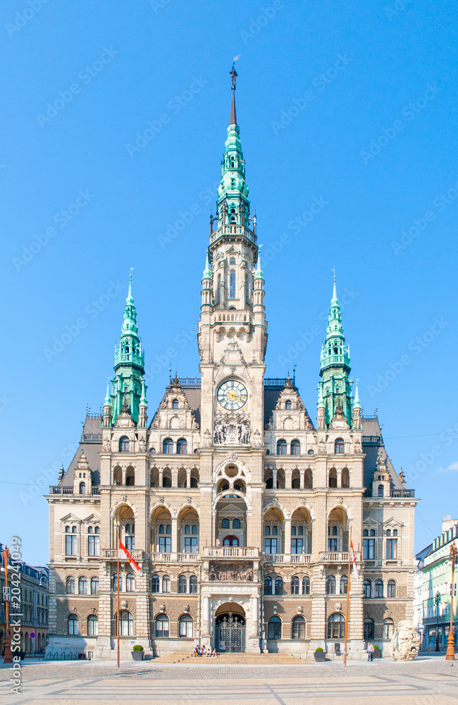 Town Hall on Edvard Benes Square in Liberec, Czech Republic.