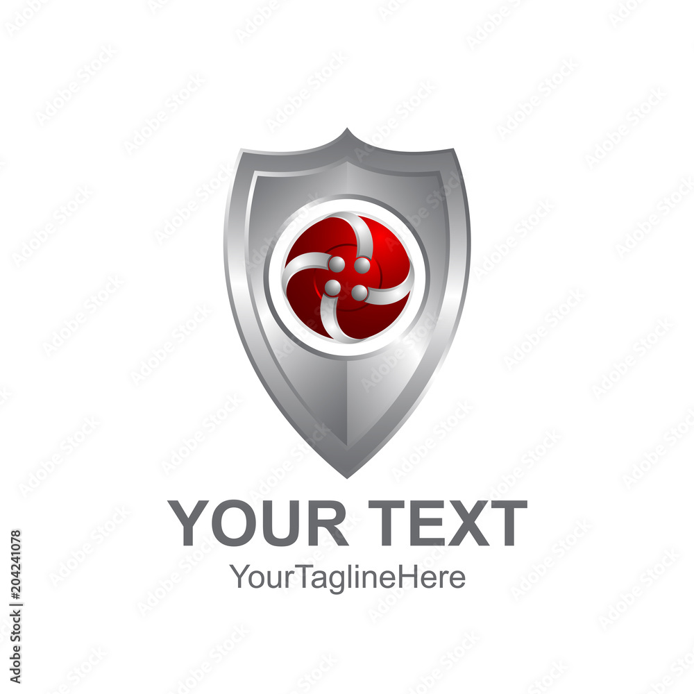 Creative abstract 3D badge shape shield vector logo design template element. Symbol of security, power, protection. Creative abstract 3D badge shape shield vector logo design template element. Symbol of security, power, protection.