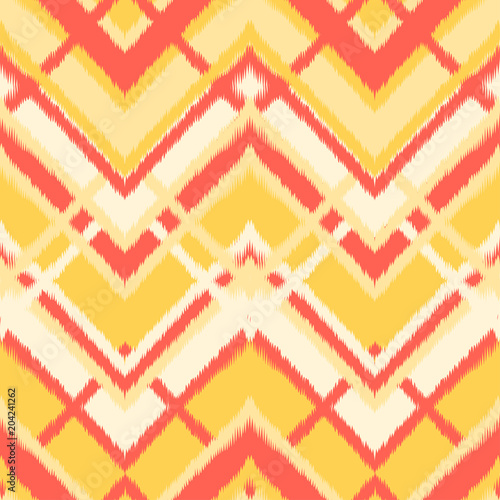 Abstract Ikat and boho style handcraft fabric pattern. Traditional Ethnic design for clothing and textile background, carpet or wallpaper