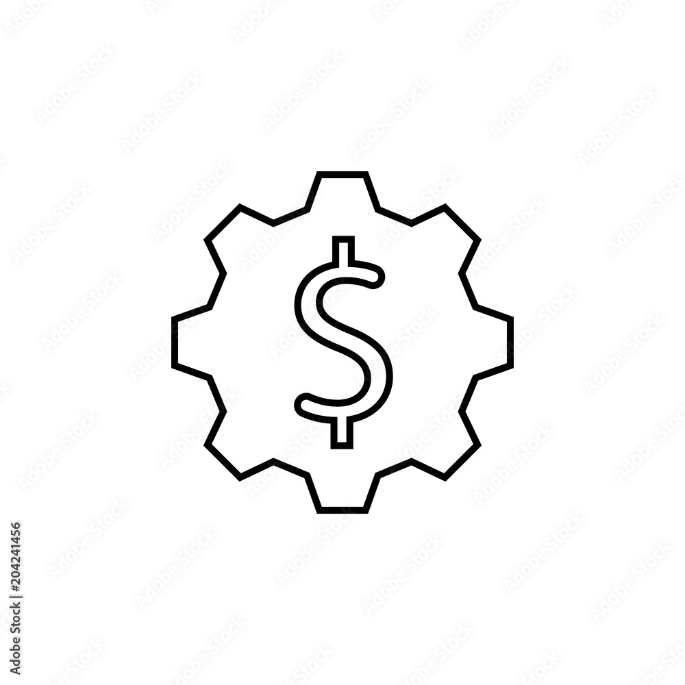 gears and money, devaluation, inflation icon vector gears and money, devaluation, inflation icon vector