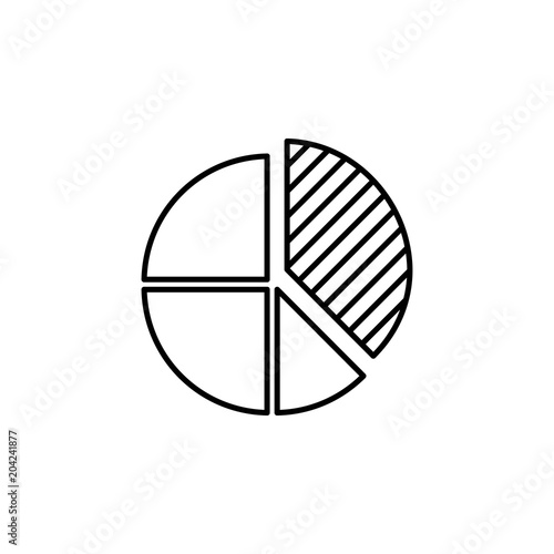 Devaluation and inflation. Pie chart line icon.