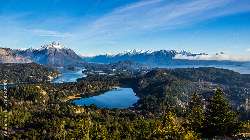 View on the lake Nahuel Huapi near Bariloche, Argentina, from Cerro Campanario