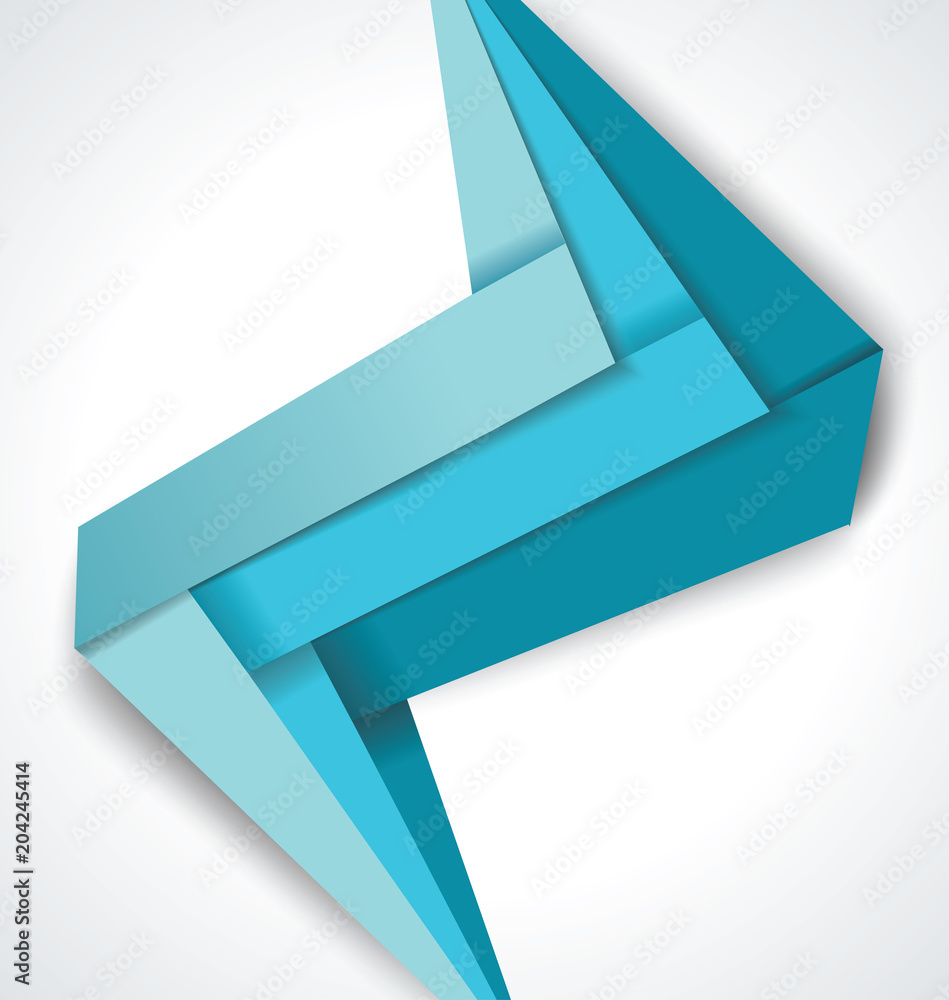 Blue paper folded ribbons collections design for business background Blue paper folded ribbons collections design for business background