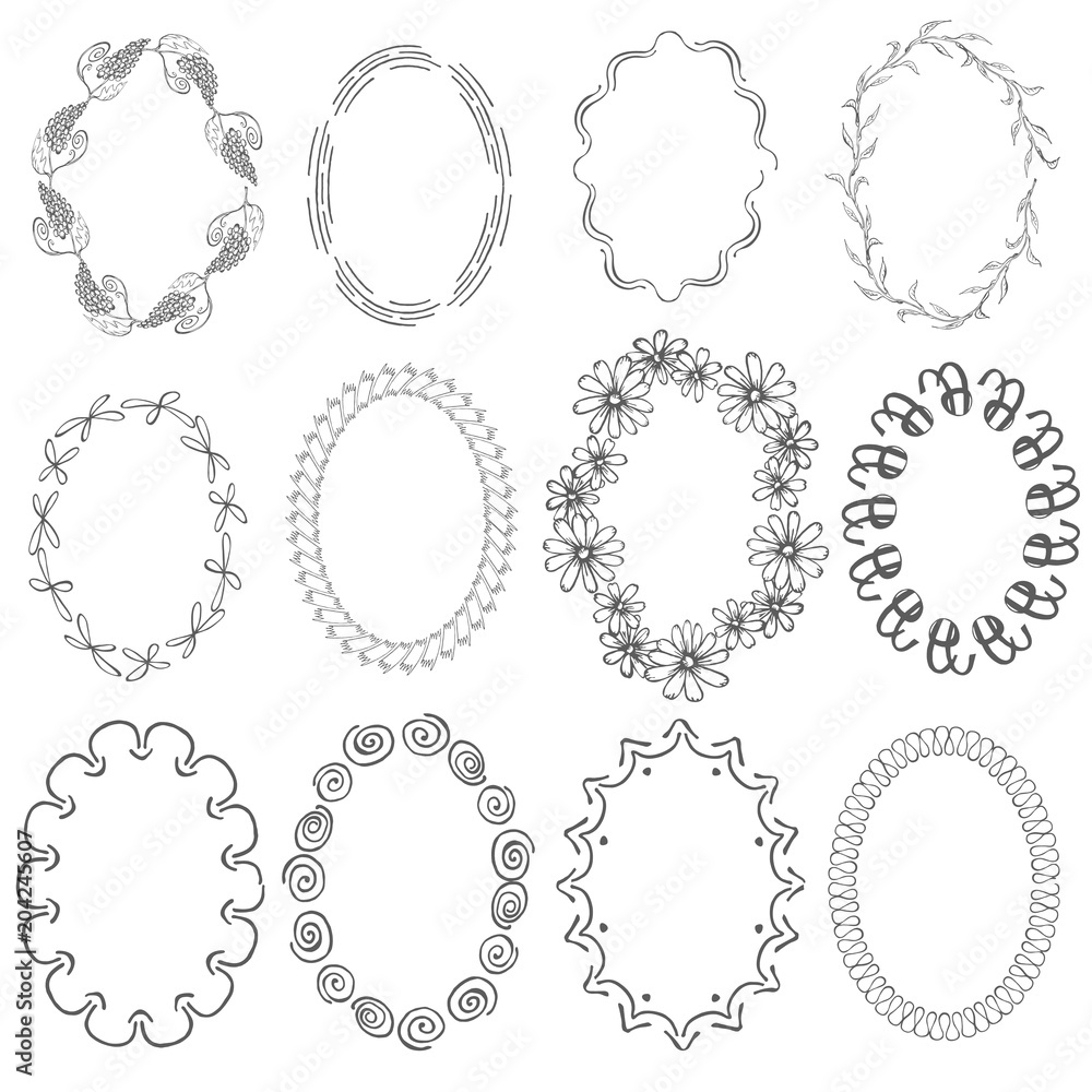 Obraz premium Set with Oval Frames
