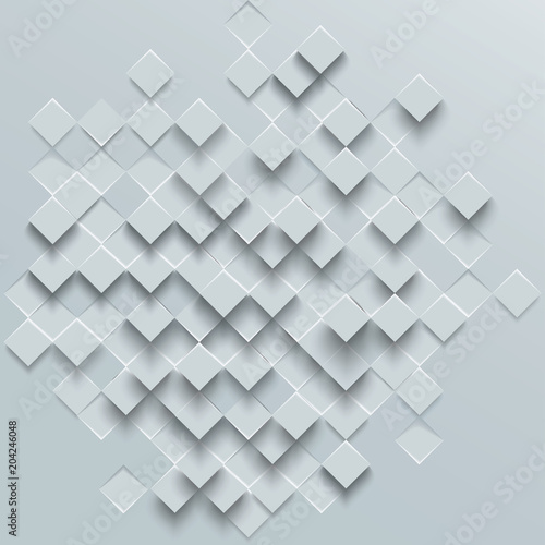 Abstract geometric shape from gray rhombus, vector background.