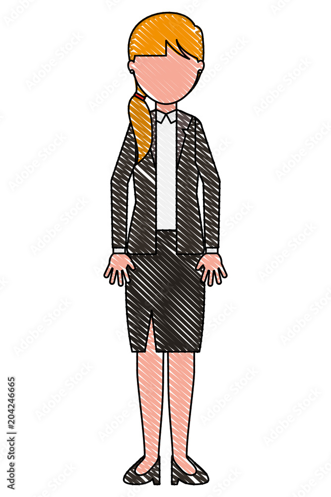 woman standing in formal clothes character vector illustration woman standing in formal clothes character vector illustration