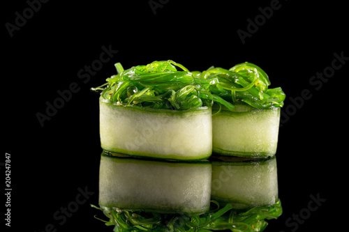 sushi isolated on the black background