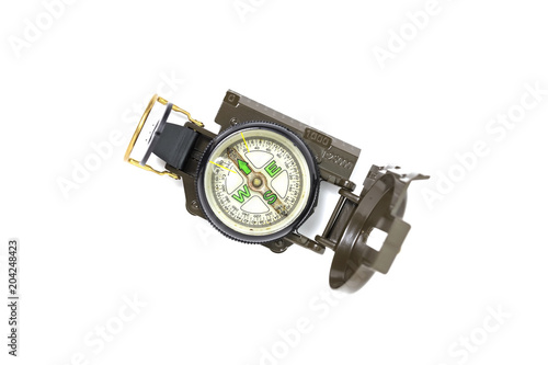 Army compass on white background