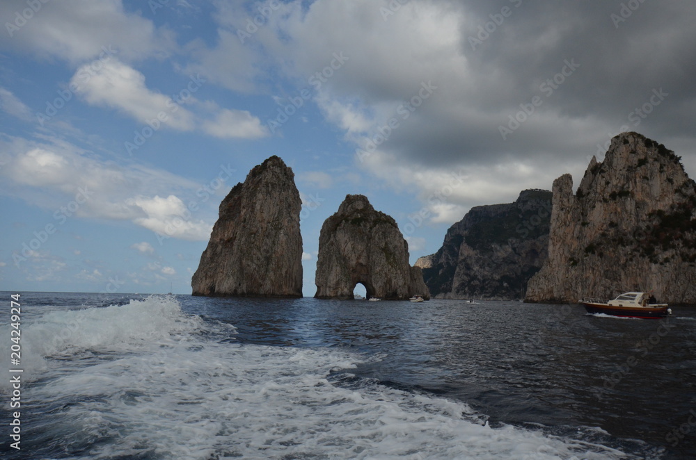  Faraglioni; coastal and oceanic landforms; sea; coast; rock