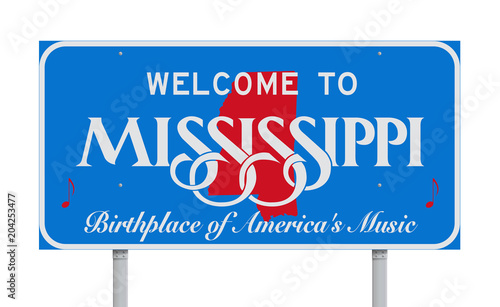 Welcome to Mississippi road sign