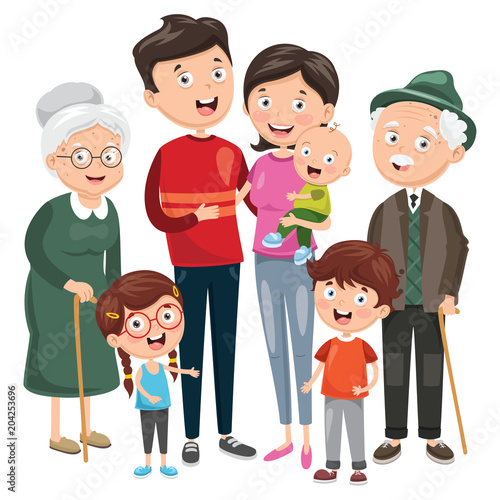 Vector Illustration Of Happy Family