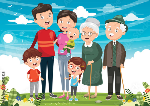 Vector Illustration Of Happy Family