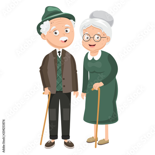 Vector Illustration Of Grandparents