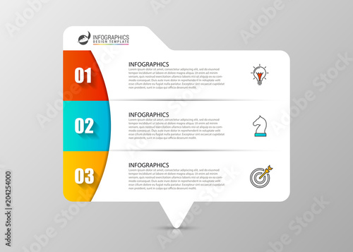 Infographic design template. Business concept with 3 steps