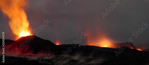 éruption du Piton de La Fournaise, La Réunion.