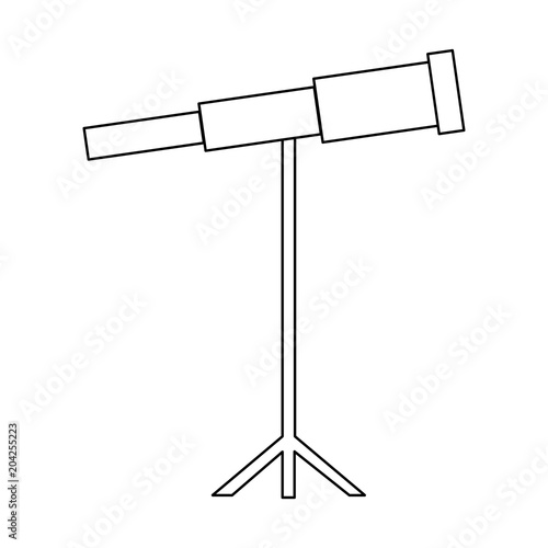 telescope science instrument optical image vector illustration thin line