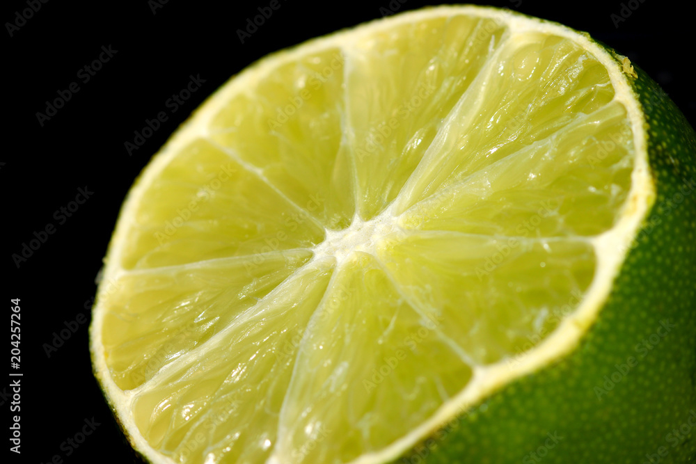 Close up shot of cut lime Close up shot of cut lime