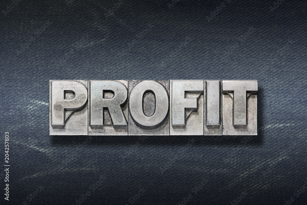 Naklejka premium profit word den