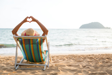 Woman on beach in summer