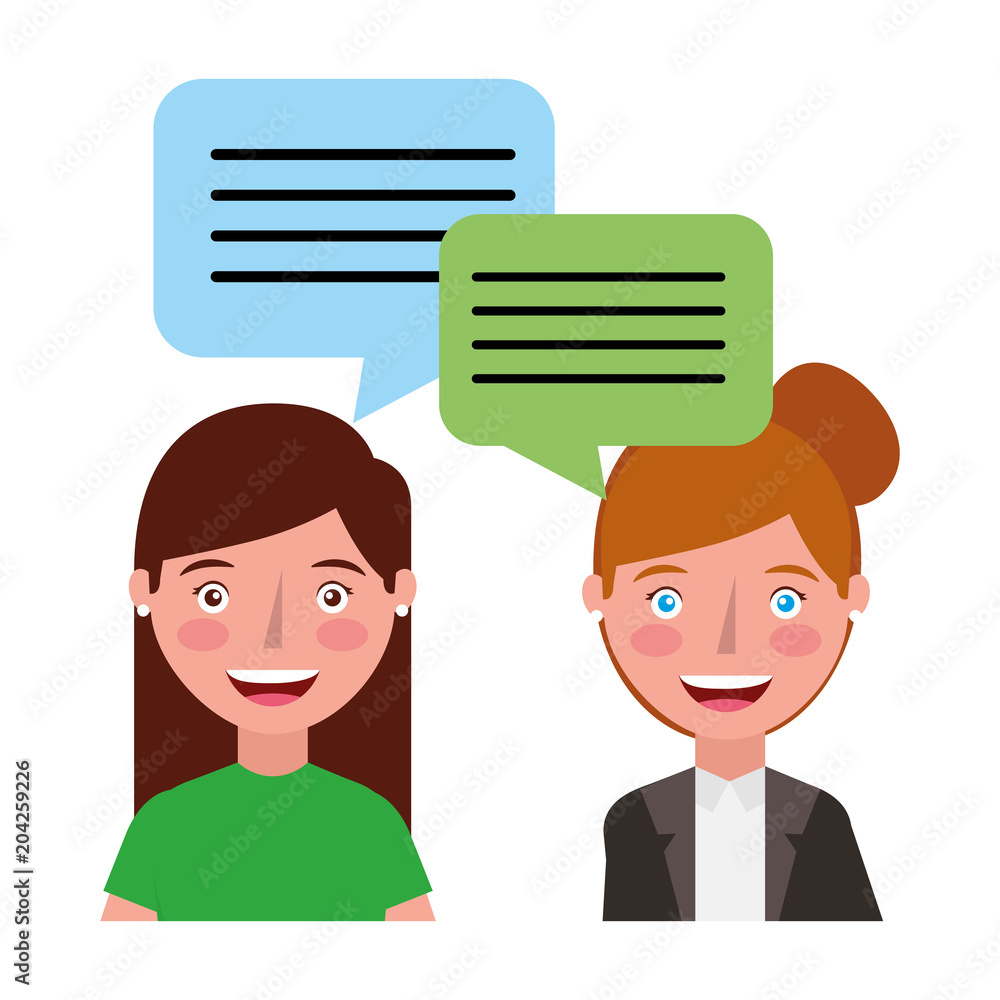 couple with speech bubbles vector illustration design couple with speech bubbles vector illustration design