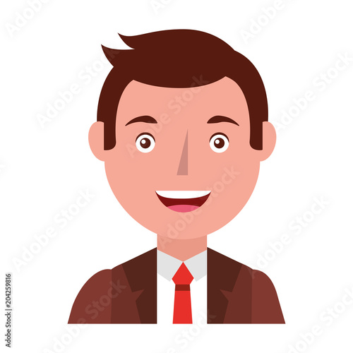 head elegant businessman avatar character vector illustration design