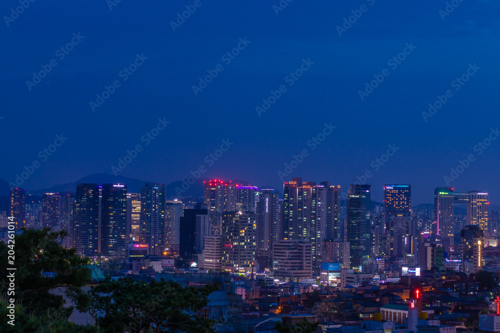 Seoul City the capital of South Korea. View from the N Seoul Tower or 