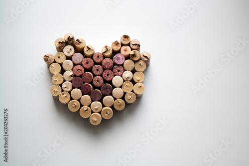 Wine corks heart silhouette