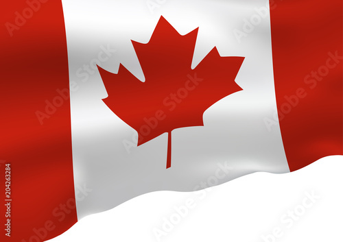Canada flag isolated on white background with copy space vector illustration