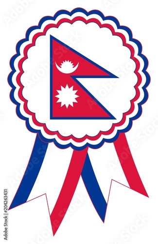 Nepal Emblem vektor in den originalen Nationalfarben rot, blau und weis.