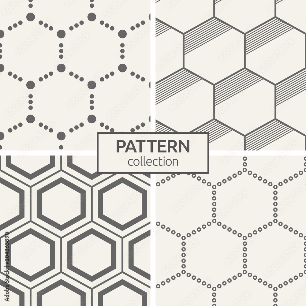 Set of four seamless patterns. Set of four seamless patterns.