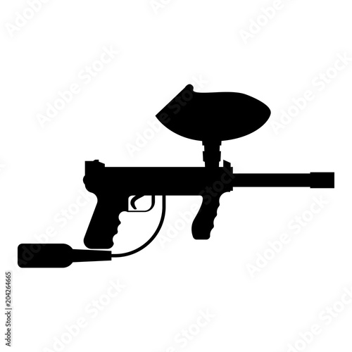 Weapons for paintball icon black color illustration flat style simple image