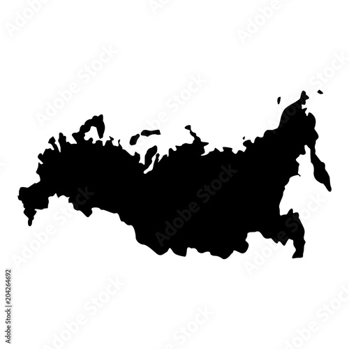 Map of Russian icon black color illustration flat style simple image
