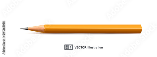 Vector illustration. Realistic pencil isolated on white background. Element for design.
