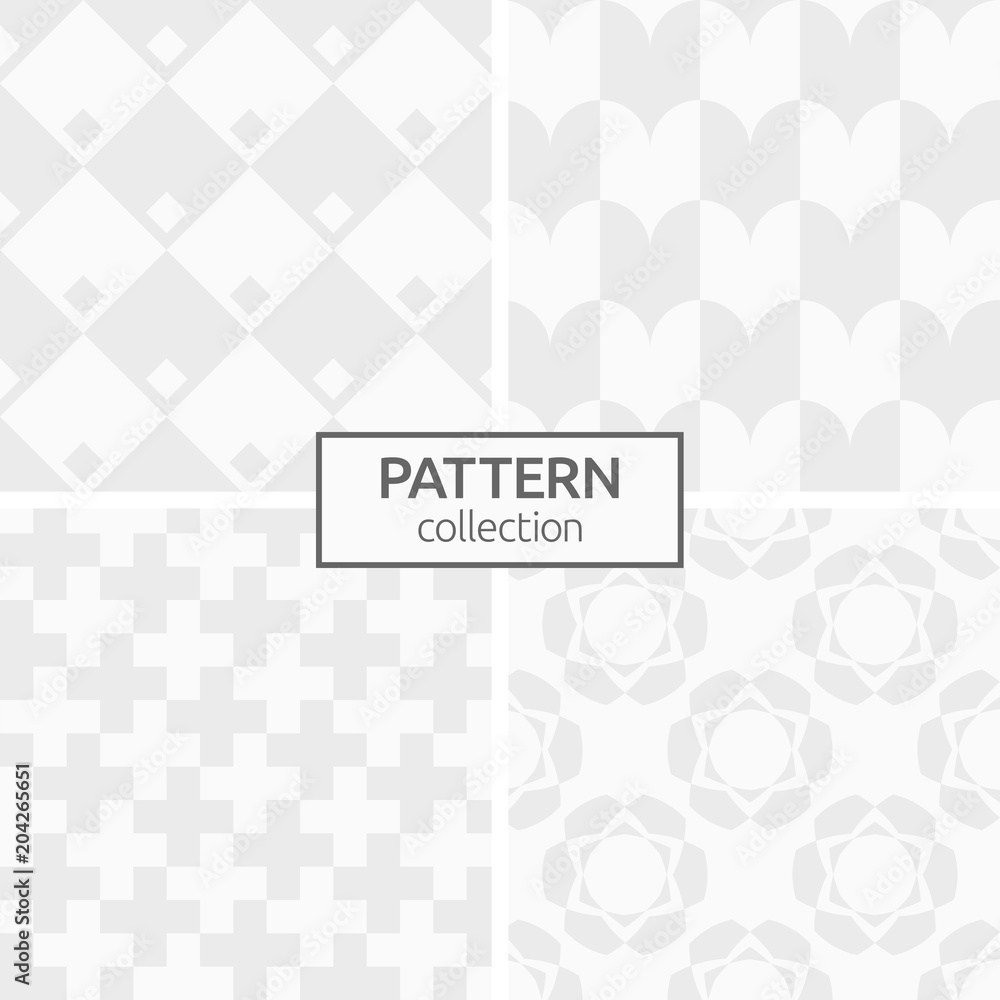 Set of four abstract geometric seamless patterns. Set of four abstract geometric seamless patterns.