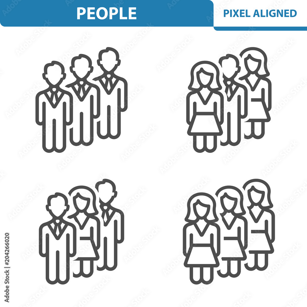 People Icons. Professional, pixel perfect icons EPS 10 format. Designed at 32x32 pixel size. 5x magnification for preview. People Icons. Professional, pixel perfect icons EPS 10 format. Designed at 32x32 pixel size. 5x magnification for preview.