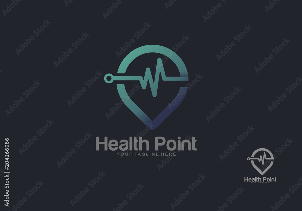 Fototapeta premium Health Point Logo Vector Element Symbol