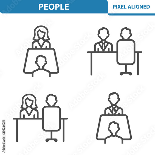 People Icons. Professional, pixel perfect icons EPS 10 format. Designed at 32x32 pixel size. 5x magnification for preview.