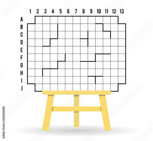 Vector crossword, wooden easel