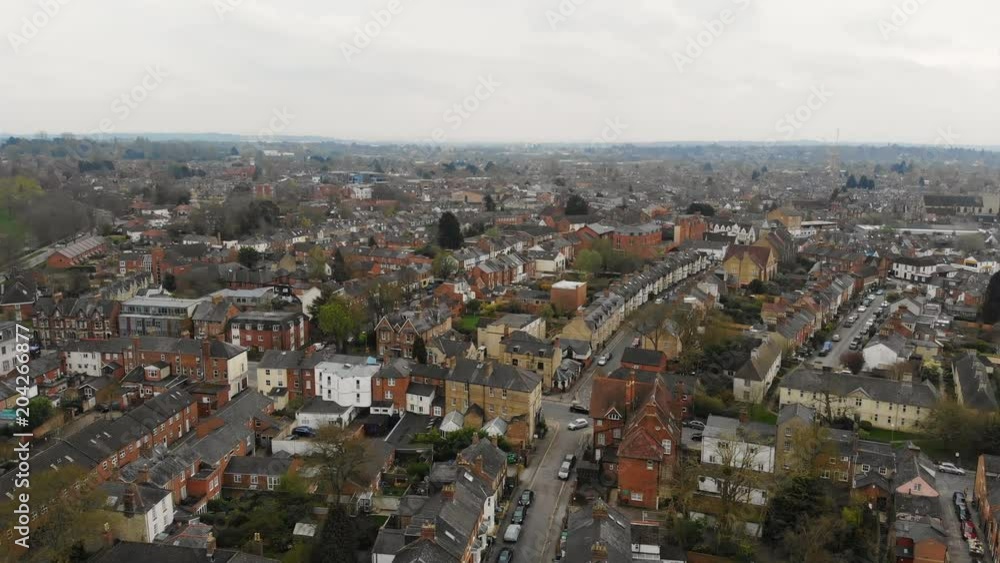 Aerial view of cityscape of Oxford, university city in England - Oxfordshire, United Kingdom from above, 4k UHD Aerial view of cityscape of Oxford, university city in England - Oxfordshire, United Kingdom from above, 4k UHD